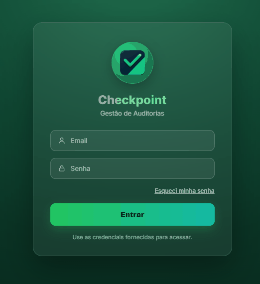 Tela de login do Checkpoint.app
